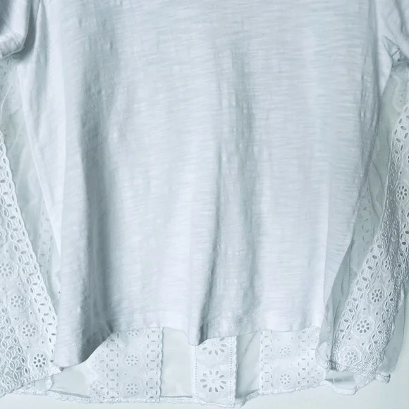 Sea New York Luna Eyelet Lace Back Combo Tee Top